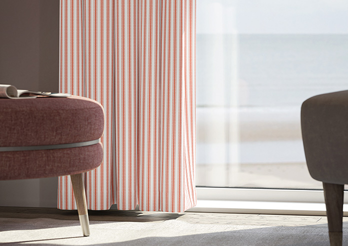 Lace Stripes, Toast Orange - Made to Measure Curtains - Image 5